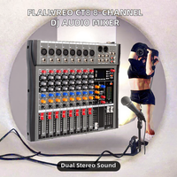 Console de mixage audio professionnelle stéréo DJ karaoké CT8, 8 canaux, alimentée par USB, écran LCD bleu, plastique, son