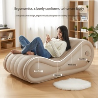 Fauteuil de relaxation incurvé en S luxueux et personnalisé en PVC, canapé gonflable ergonomique pour couple, coussin de yoga pour salon