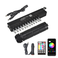 Nouveau kit de plafond étoilé à fibres optiques intelligent RGBW 6W avec application, kit de lumière à fibres optiques à étoiles filantes LED 3W 12 trous