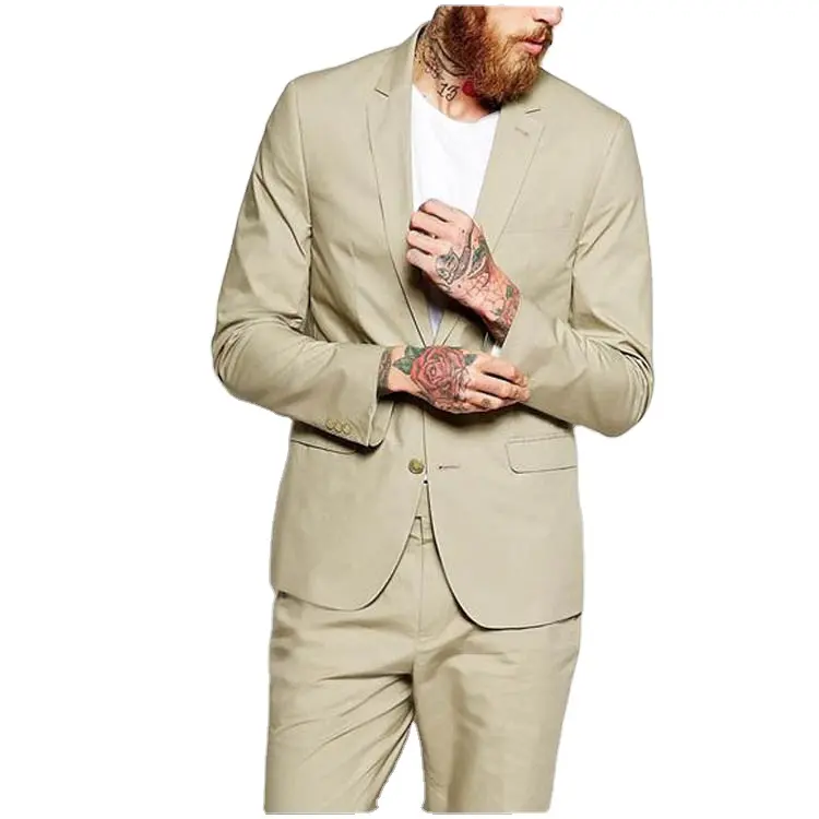 2020 Fashion Khaki Latest Design Tuxedo Coat Pant Party Men Suit Wedding Party Wear für Men WF602