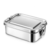 1400ml Bento Lunch Box 3 Compartiment Étanche 304 Conteneurs D'emballage Alimentaire En Acier Inoxydable Boîte À Lunch En Métal