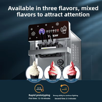 Machine à crème glacée molle compacte à écran tactile LCD pour hôtels, restaurants, salons de thé et cafés
