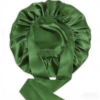 Bonnet de nuit en satin de soie LUMI pour femmes avec logo personnalisé, bonnet de douche surdimensionné avec large bord et longue queue, SPA