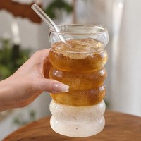 Gobelet en verre créatif empilable en forme de bulle, en verre borosilicate, pour café glacé, thé au lait, jus, pour la maison et les restaurants