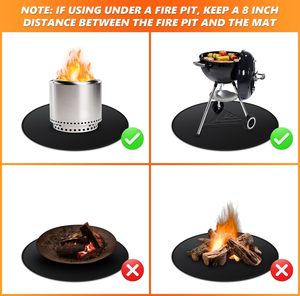 La alfombrilla redonda para fogatas LEDUN es adecuada para fogatas de una sola estufa, es una alfombrilla reutilizable a prueba de aceite e impermeable para barbacoa - Product Image 4