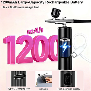 Airbrush Nail with <strong>Compressor</strong> Portable Handheld Airbrush Rechargeable Sprayer <strong>Tool</strong> for Painting Nails Art Cake Tattoo Make - Product Image 4