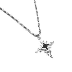 Collier personnel avec pendentif punk en <span class=keywords><strong>acier</strong></span> <span class=keywords><strong>inoxydable</strong></span> hip-hop rétro vague de flamme pour hommes - Product Image 3