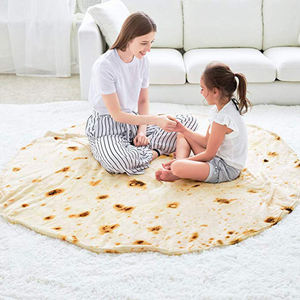 100% doux Polyester flanelle polaire Double couche imprimé Tortilla Pizza dessin animé Animal Anime portable tricoté jeter couverture taille - Product Image 3