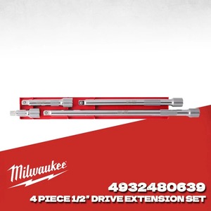 <strong>MILWAUKEE</strong> 4932480639 Drive Extension <strong>Set</strong> 4 Pcs Hand Tools <strong>Socket</strong> <strong>Milwaukee</strong> Power Tool Accessories 48-22-9342 - Product Image 1
