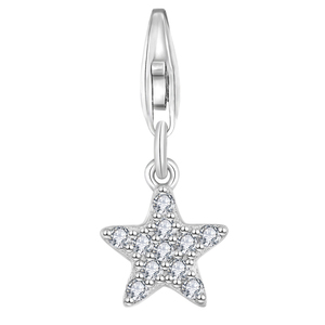 Ngọc Lôn <span class=keywords><strong>925</strong></span> Sterling Silver Sao Quyến Rũ Cho Vòng Đeo Tay Hoặc Vòng Cổ Rhodium Mạ Cubic Zirconia Thiết Kế Quyến Rũ Đối Với Trang Sức Làm - Product Image 1