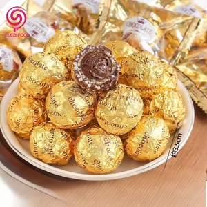 Bombones <span class=keywords><strong>de</strong></span> Chocolate Sólido Estilo Noble, Formas Decorativas, Dulces Asiáticos, Empaquetado a Granel, Bola Dorada con <span class=keywords><strong>Almendras</strong></span> - Product Image 6