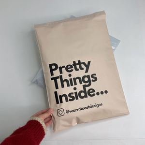 Logotipo personalizado impreso Poly Post Mailer impermeable melocotón Nude Beige Polymailer bolsas de envío pequeños negocios mensajeros uso exprés - Product Image 6