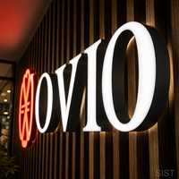 Letrero LED 3D con Luz de Neón para Decoración de Tiendas y Empresas, Impermeable IP65, Publicidad Digital, Letrero Tipo A