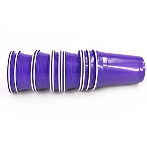 50 pack colorful plastic party cups, 16 ounces, purple tea cups & saucers plastic coffee cups
