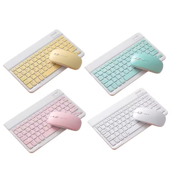 Hot Selling 10 Inch Mini Wireless  Keyboard Retro Mouse Set Type C Teclado Combos Usb Key Board for iPad iPhone Tablet