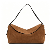 Sac bandoulière à rabat en suède, sac à l'épaule en cuir végétalien gaufré crocodile, sac à main femme mode hiver 2026