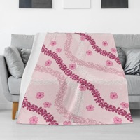 Vente en gros d'usine, couverture en velours minky Puakenikeni Hawaii de haute qualité, couverture en flanelle personnalisée imprimée