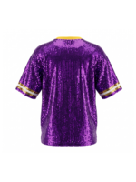 Robe T-shirt tricotée à manches courtes bleu marine clair, style basketball, avec éclairage EL et coupe ample style hip-hop, pour les soirées de remise des diplômes