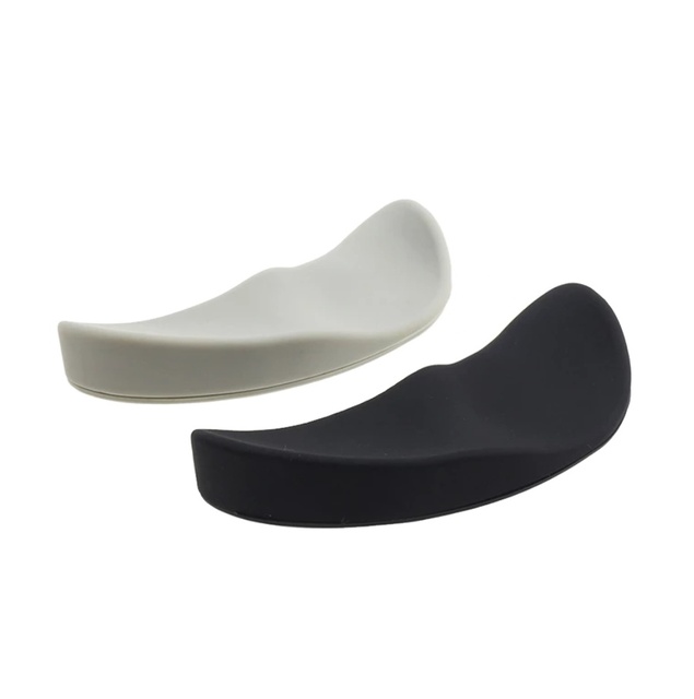 Ergonomic Black and White Silicone Mouse Wrist Rest with Palm and Hand Support Pad