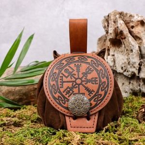 Bolsa de Cintura Personalizada em Couro Sintético PU Estilo Medieval Retrô Vintage com Gravação Alquímica para Cosplay Viking e Adereço para Festas Temáticas - Product Image 4