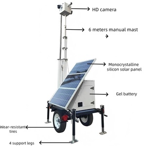 Remolques de CCTV con Energía Solar Móvil, Remolque de CCTV de Seguridad Solar Portátil para Monitoreo de Carreteras - Product Image 5