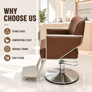 Sillas de Peluquería Hidráulicas XFMC de Alta Calidad al por Mayor, Sillas de Barbería con Estructura de Acero Inoxidable para Salones de Belleza - Product Image 4
