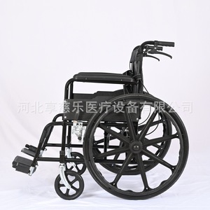 Silla de Ruedas Manual Plegable Enjoying Happiness 103x68x88 de Acero al Carbono Negro para Personas Mayores con Movilidad Reducida - Product Image 4