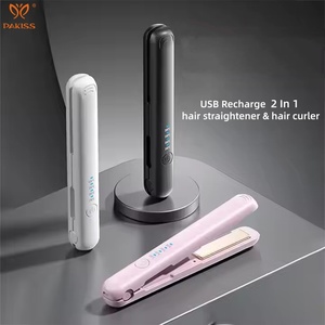 PAKISS Lisseur-boucleur sans fil 2-en-1 en céramique avec affichage de la température (140-200°C), batterie 3200mAh, recharge USB pour usage domestique - Product Image 1