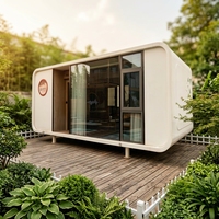 Salle de conférence modulaire en acier/aluminium, type Apple Cabin, mobile, prête à l'emploi en extérieur, avec énergie solaire et étanche