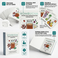 Jeu de cartes personnalisées OEM pour la fabrication de kombucha (36 cartes), guide de fermentation maison et d'accordage des saveurs avec livret