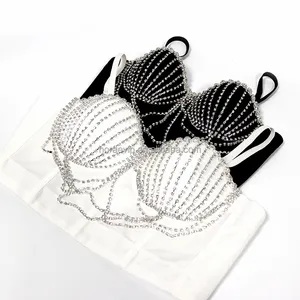 BL28 Rhinestone Bra Bustierผู้หญิงคริสตัลBustierเครื่องแต่งกายBlingคริสตัลพู่Rhinestoneรัดตัว