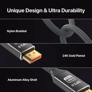 Cable <span class=keywords><strong>DP</strong></span> a <span class=keywords><strong>DP</strong></span> OEM ODM 16K 8K <span class=keywords><strong>DP</strong></span> 2.1 <span class=keywords><strong>2.0</strong></span> <span class=keywords><strong>1.4</strong></span>, Negro, 1M 1.5M 2M 3M 5M - Product Image 2