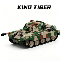 Char lourd allemand King Tiger de la Seconde Guerre mondiale, blocs de construction en plastique ABS, modèle éducatif STEM sur l'histoire militaire, jouet de construction
