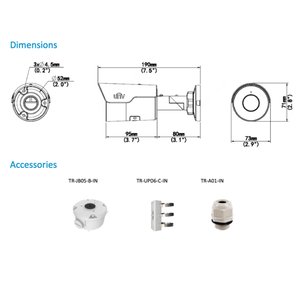 Caméra réseau mini-bullet fixe 4K Uniview Smart IR, distance IR jusqu'à 50 m (164 pi)  IPC2128LE-ADF28(40)KM-G-NB - Product Image 1