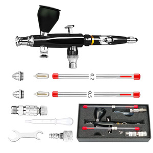 Aérographe M180 0,2-0,5 mm à double action et alimentation par gravité pour travaux d'art, modélisme et peinture - Product Image 1