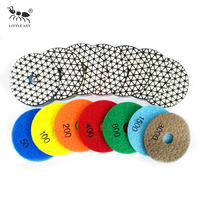 Pads de polissage diamantés à sec LITTLE ANT, 4 pouces (100 mm), 7 étapes, OEM, pour marbre et granit, avec abrasif fin – Prix usine