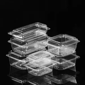 High transparency clear clamshell plastic package box for food sushi fruit pastry blister plastic package box