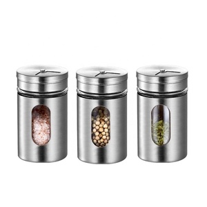80Ml Lọ Muối 90Ml Lọ Tiêu 3Oz Nhà Bếp Rỗng Hộp Đựng Gia Vị Bằng Thủy Tinh Với Tay Áo Bằng Thép Không Gỉ - Product Image 6
