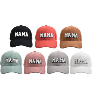 2023 automne hiver Vintage femmes enfants maman et moi correspondant Baseball chapeaux broderie Patch velours côtelé MAMA et MINI Baseball chapeau - Product Image 5
