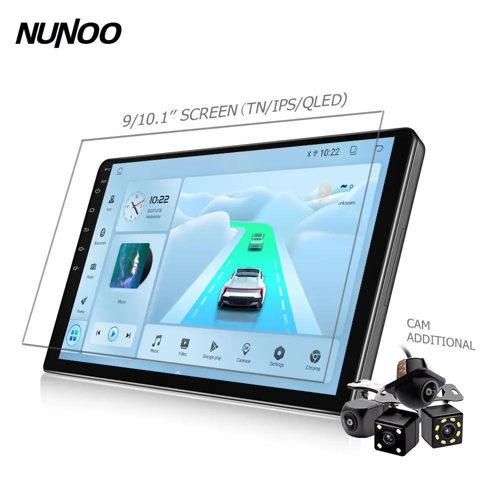 Nunoo Car DVD Player Car Touch Screen 9/10 Inch GPS Stereo Radio Navigation System Audio Auto Electronics Video