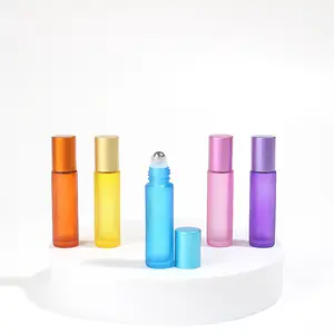 Wholesale Supplier Glass Bottles Roll on Custom 10ml Frosted Empty Cosmetic Essential Oil Perfume Glass Bottle China