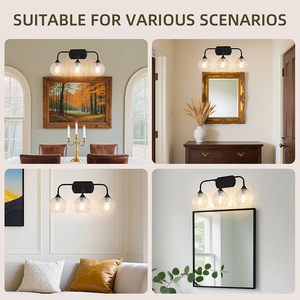 New Arrival High Performance 40W 3-<b>Light</b> Dimmable LED Mirror Modern <b>Wall</b> <b>Light</b> Living Room Bathroom Vanity Black 3-Year Warranty - Product Image 4