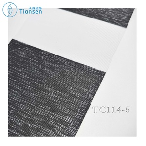 Persianas Enrollables Motorizadas Minimalistas Integradas de Estilo Zebra Horizontal, Diseño Art <span class=keywords><strong>Deco</strong></span> Negro Personalizable para Ventanas Interiores del Hogar - Product Image 4