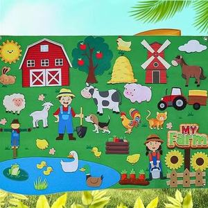 Tablero de Aprendizaje de Historias Tridimensional 3D para Educación Temprana Infantil Unisex, Juego de Historias con Tablero de Fieltro - Product Image 1