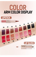 Rouge à lèvres et crayon à lèvres 2-en-1 personnalisé avec logo, à l'huile minérale, waterproof, mat, longue tenue, haute pigmentation, brillant, hydratant et repulpant