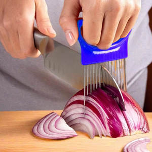 Fourchette à oignon en acier inoxydable, trancheuse à viande, outil de cuisine, ensemble de 2 pièces, bleu vert - Product Image 4