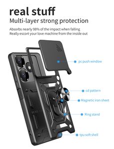 Coque de protection antichoc en TPU pour appareil photo avec porte-anneau pour Xiaomi <span class=keywords><strong>Redmi</strong></span> 13 4G Note13 - Product Image 5