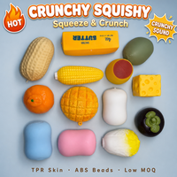 Jouets sensoriels anti-stress en forme d'aliments, en caoutchouc et perles ABS, sonore et moelleux, pour enfants et adultes