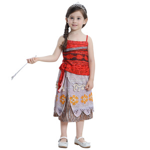 Vestido de princesa Moana, disfraz de Romance oceánico para niños, conjunto de falda para niñas, disfraz de Cosplay de Moana - Product Image 2