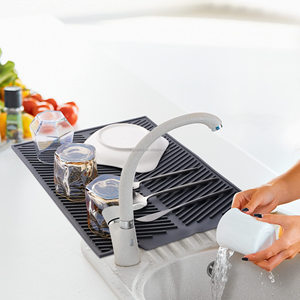 Silicone <b>Large</b> Dish Drying Pad <b>Mat</b> for Kitchen Counter Non-Slipping Heat Resistant Eco-Friendly Dish Rack Sink <b>Mat</b> Customizable - Product Image 1